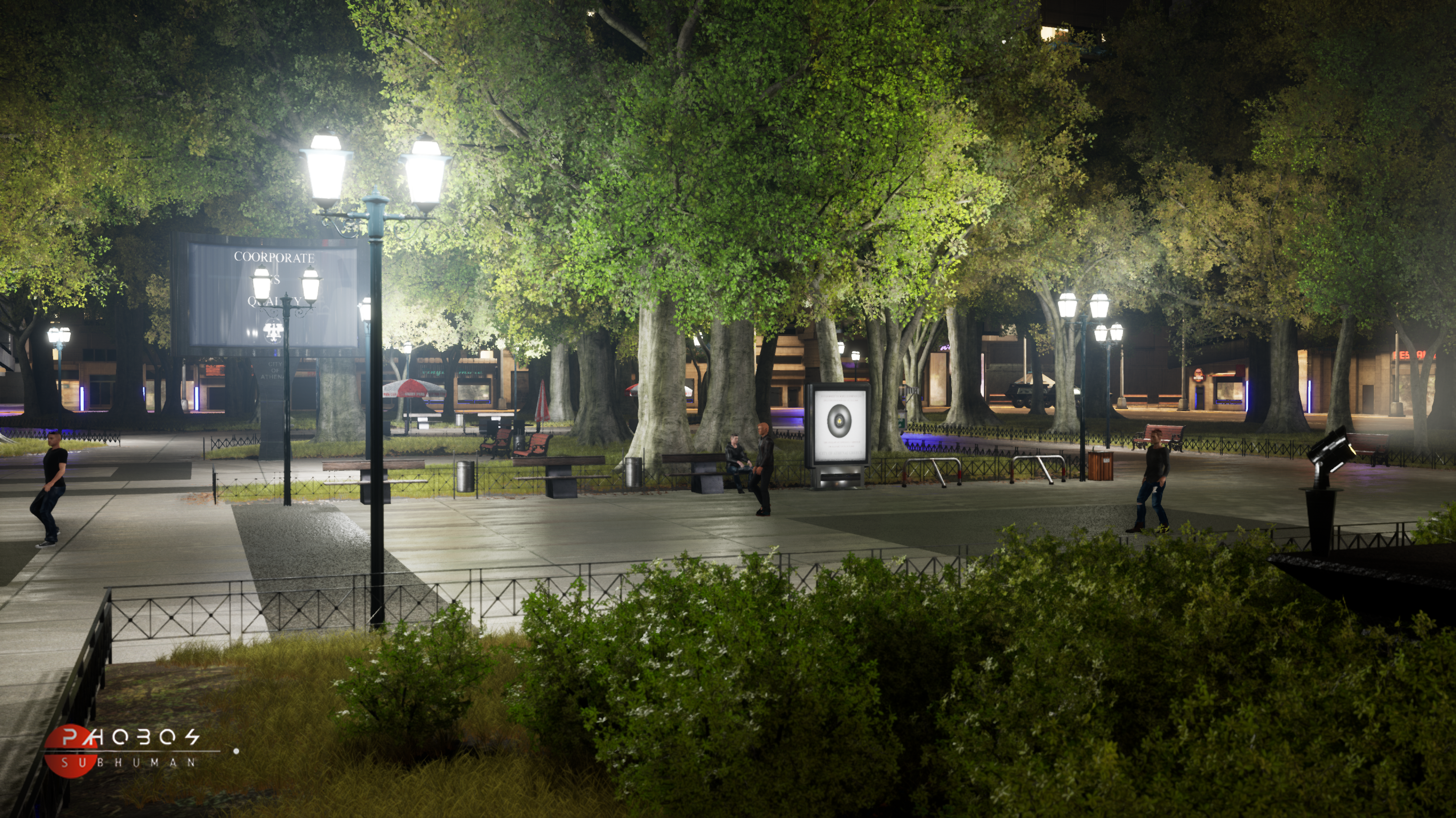 Phobos Subhuman - Spielerlebnis in der Stadt Athen im Jahr 2047