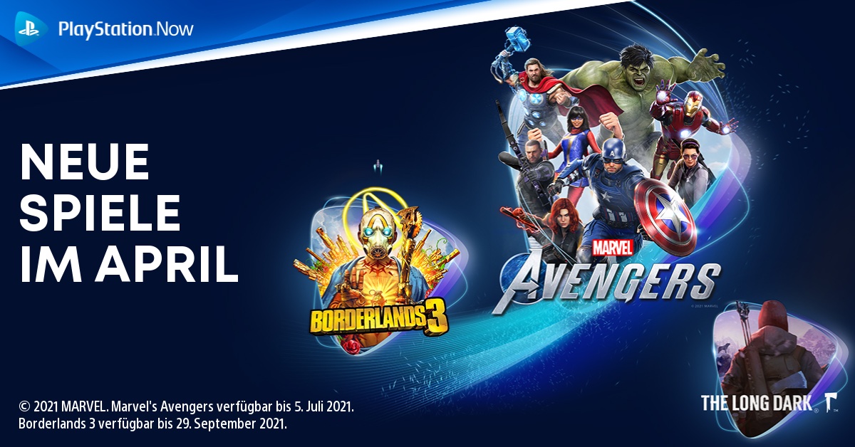 PlayStation Now-Spiele im April: Marvel's Avengers, Borderlands 3 und The Long Dark