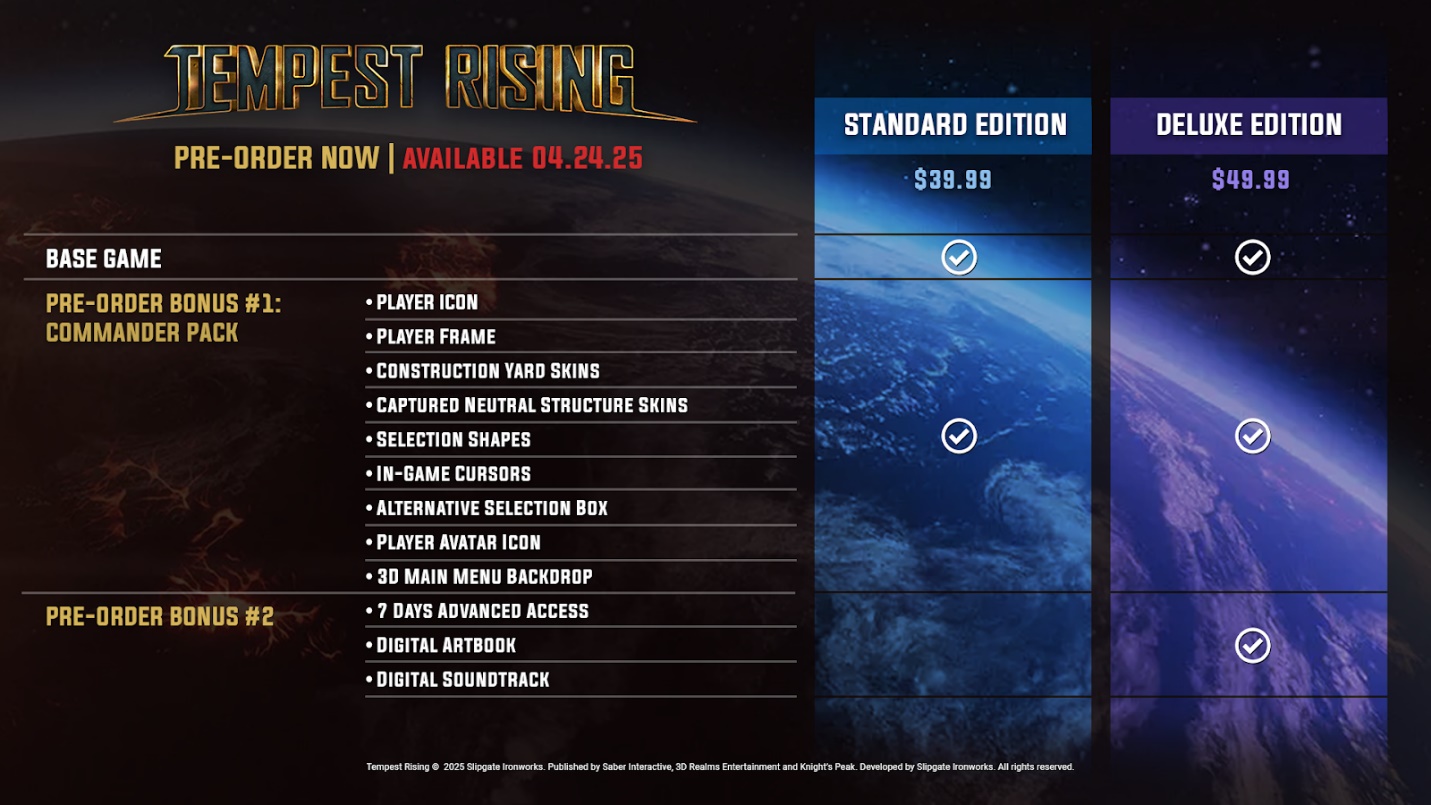 Tempest Rising: Ab 24. April auf Steam – Vorbestellungen ab sofort verfügbar