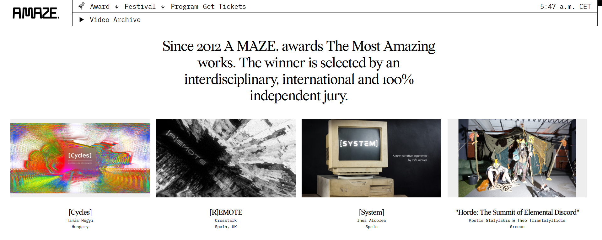 A Maze. Awards 2025: Rekordjahr für das Berliner Arthouse-Games-Festival