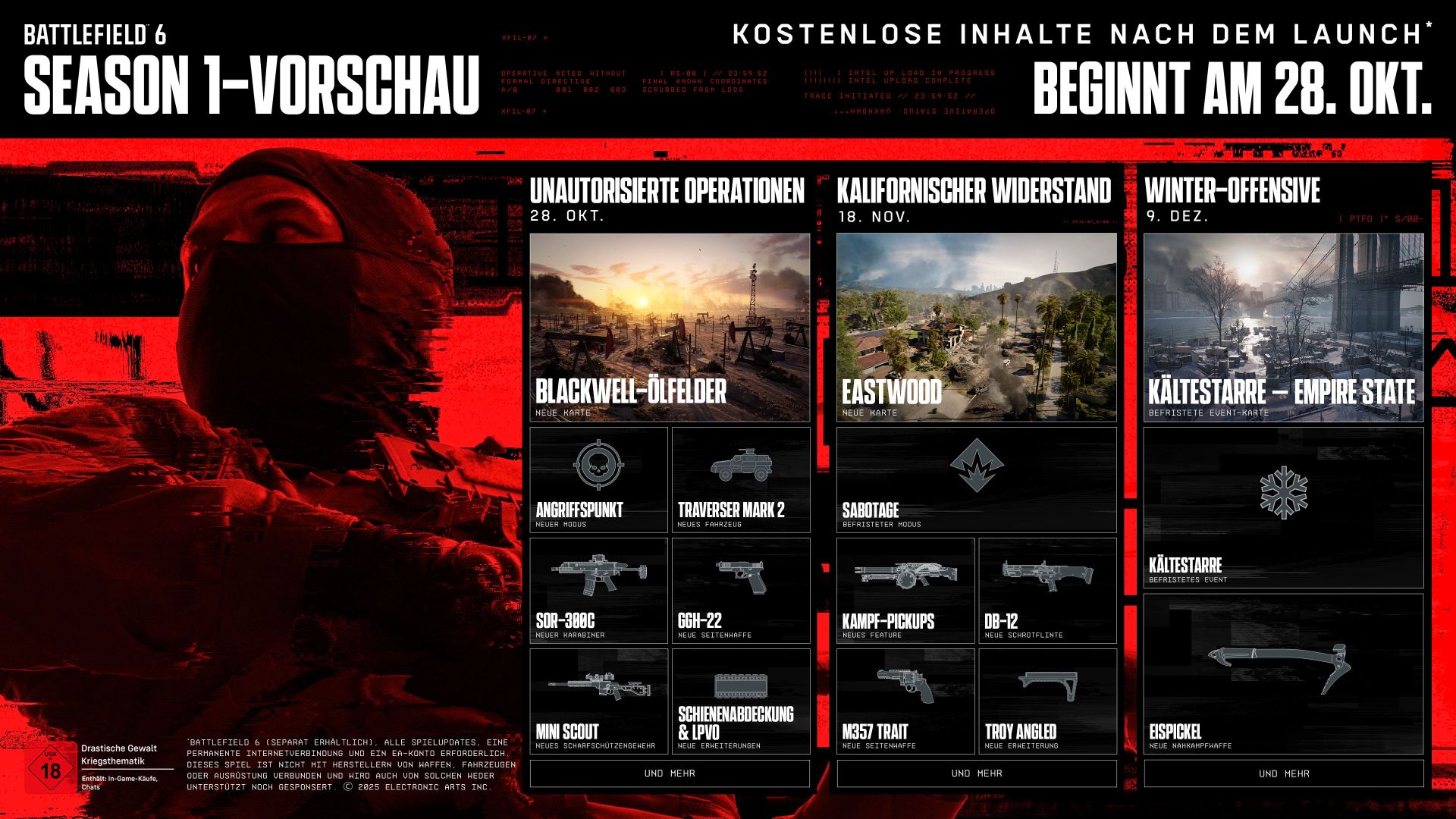 Battlefield 6 startet am 28. Oktober mit Season 1 und kostenlosen Inhalten Bild Battlefield 6 startet am 28. Oktober mit Season 1 und kostenlosen Inhalten Screenshot Battlefield 6 startet am 28. Oktober mit Season 1 und kostenlosen Inhalten Foto