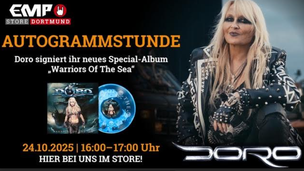 Metal Queen Doro Pesch startet Autogrammstunden-Tour mit „Warriors Of The Sea“ Bild Metal Queen Doro Pesch startet Autogrammstunden-Tour mit „Warriors Of The Sea“ Screenshot Metal Queen Doro Pesch startet Autogrammstunden-Tour mit „Warriors Of The Sea“ Foto