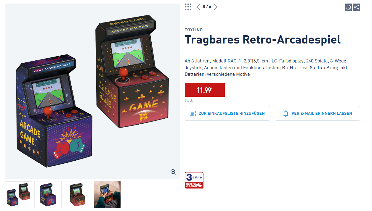 Aldi Nord bringt Retro-Arcade-Spielautomat