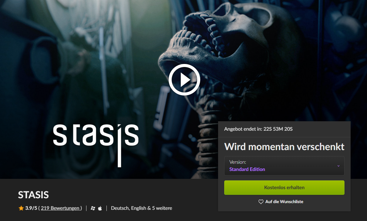 Stasis gratis: GOG verschenkt Sci-Fi-Horror