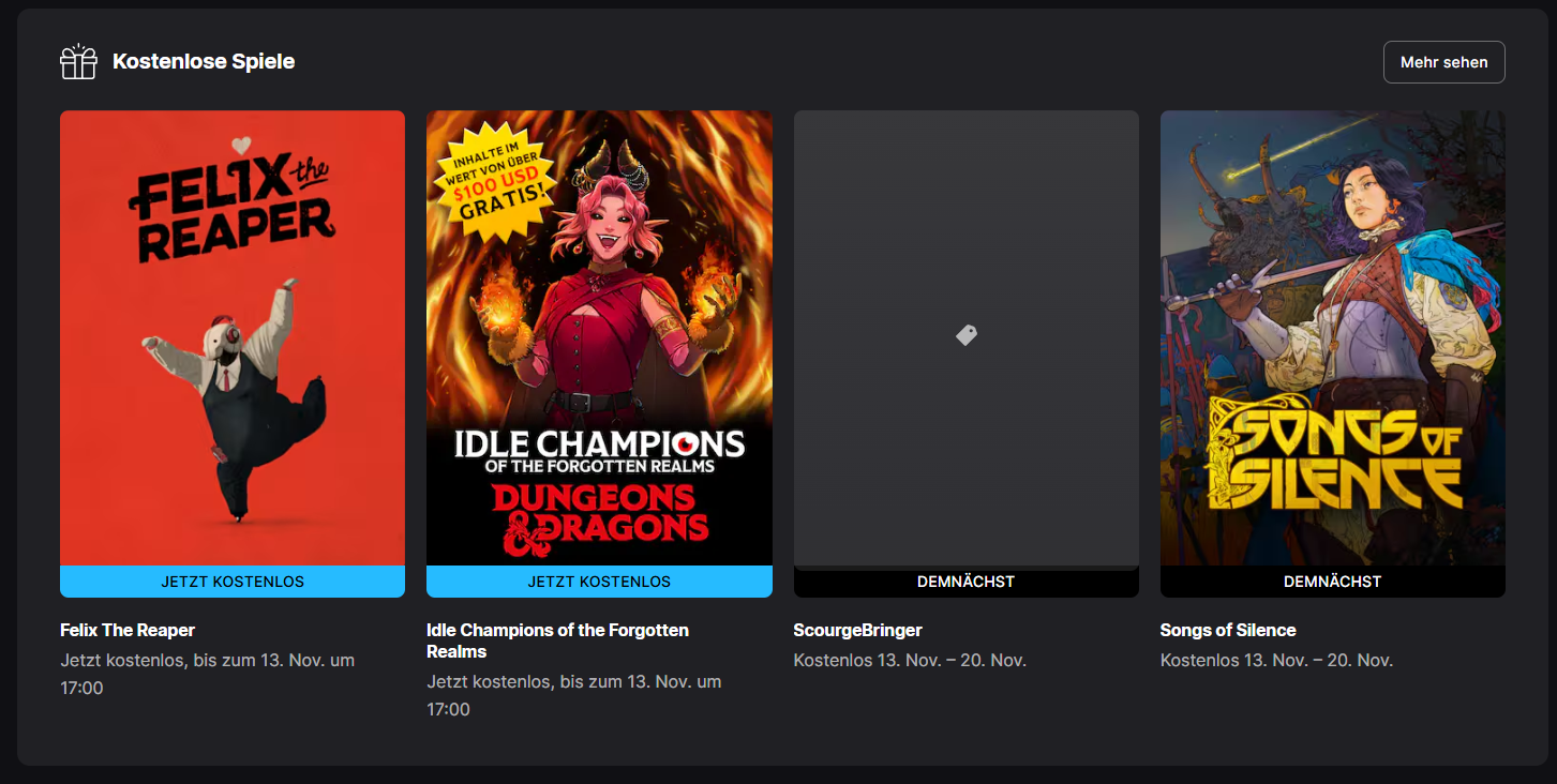 Neue Gratis-Spiele im Epic Games Store Bild Neue Gratis-Spiele im Epic Games Store Screenshot Neue Gratis-Spiele im Epic Games Store Foto