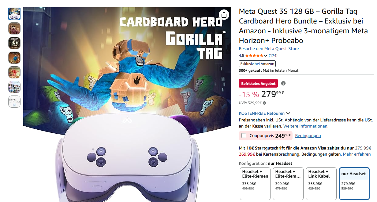 Amazon haut die Meta Quest 3S raus!  Bild Amazon haut die Meta Quest 3S raus!  Screenshot Amazon haut die Meta Quest 3S raus!  Foto