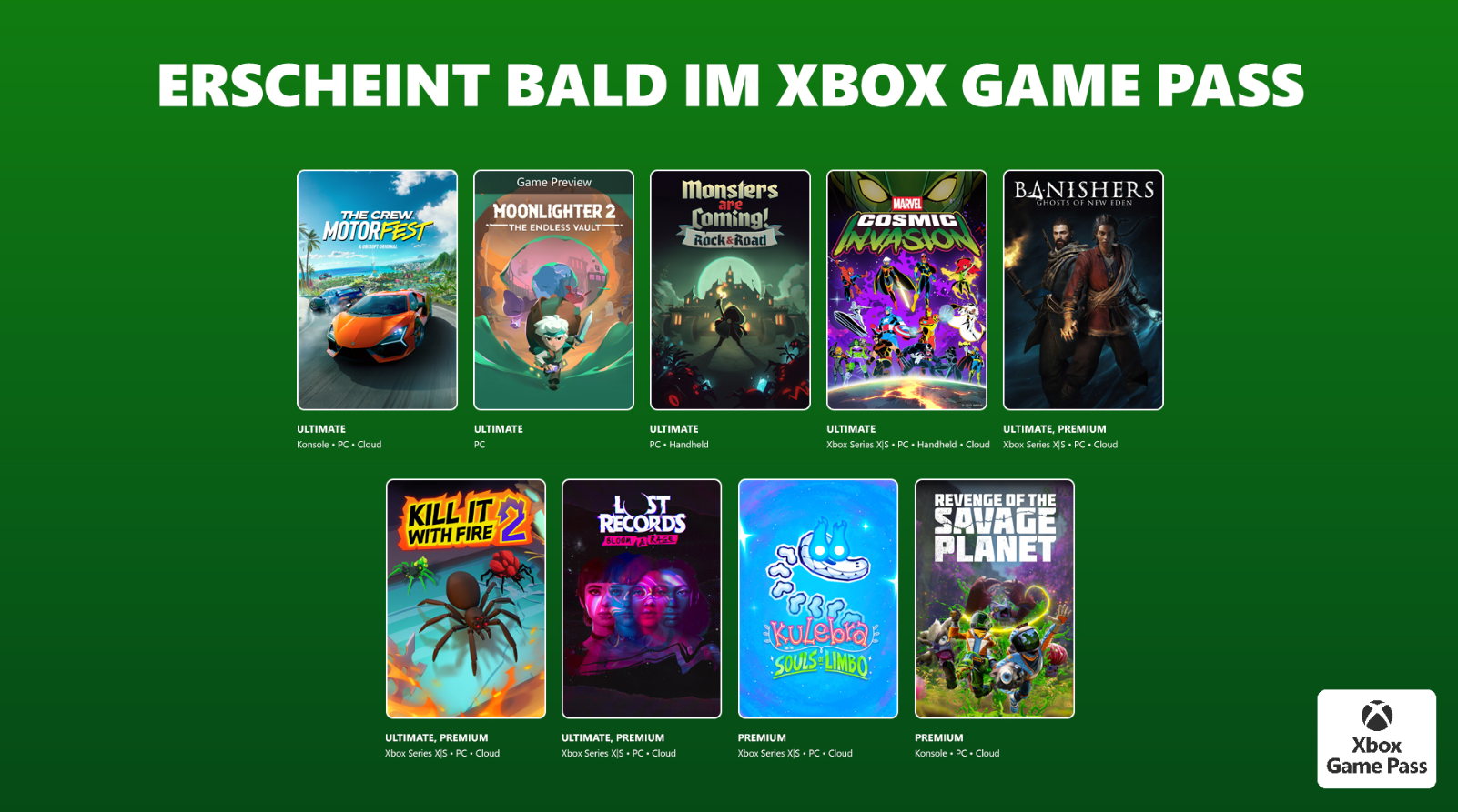 Game Pass erweitert November um neue Highlights