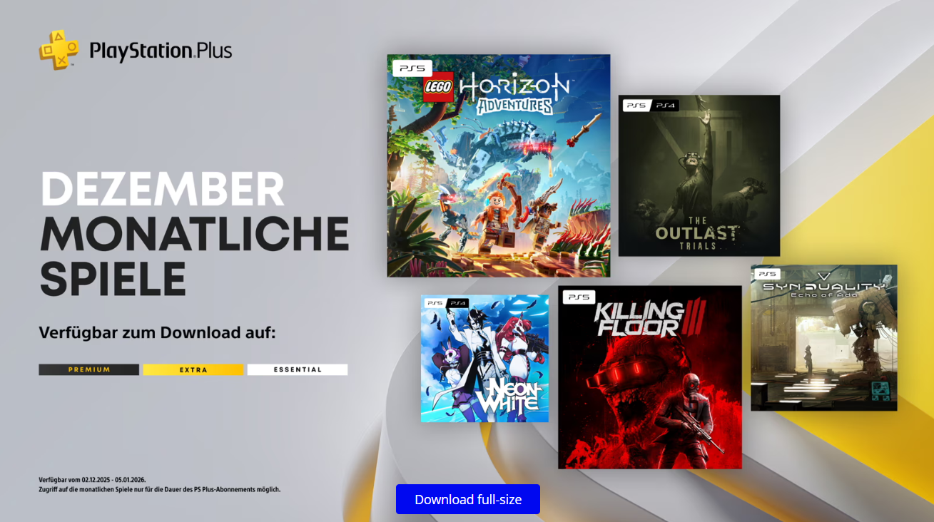 Dezember bringt fünf neue PlayStation Plus Titel