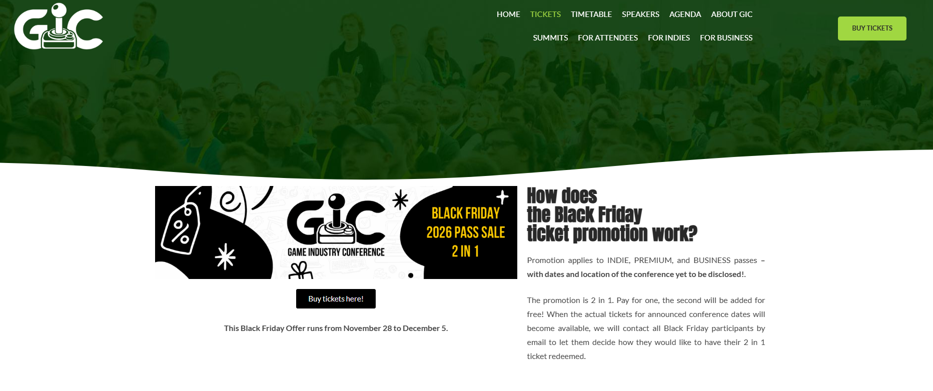 GIC Black Friday: Zwei Konferenzpässe zum Preis von einem