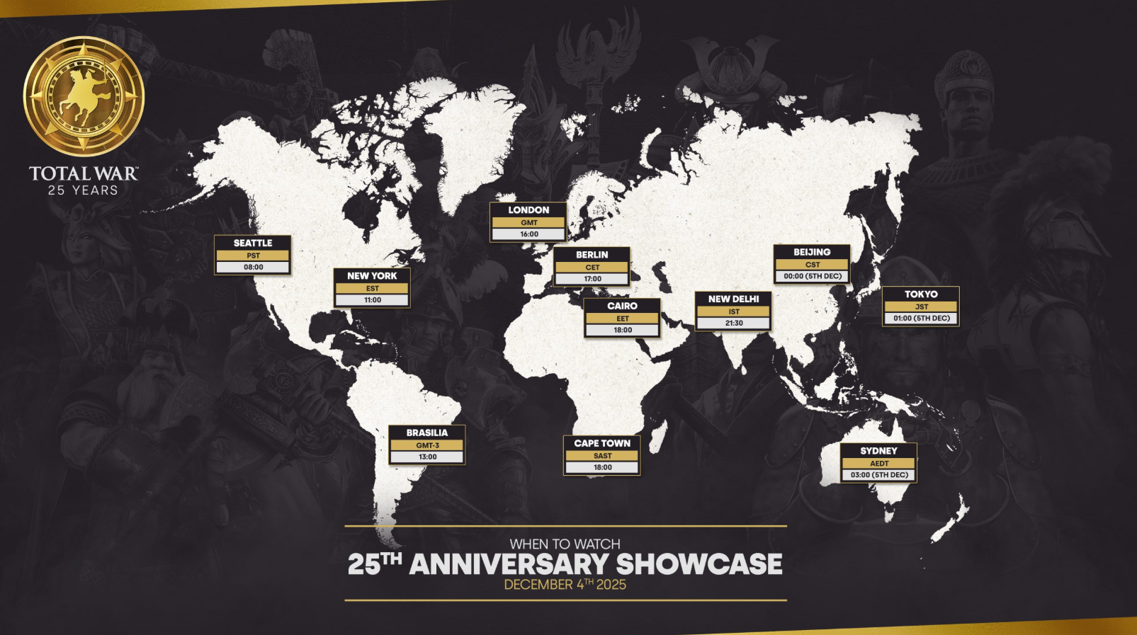 Total War feiert 25 Jahre mit großem Showcase am 4. Dezember