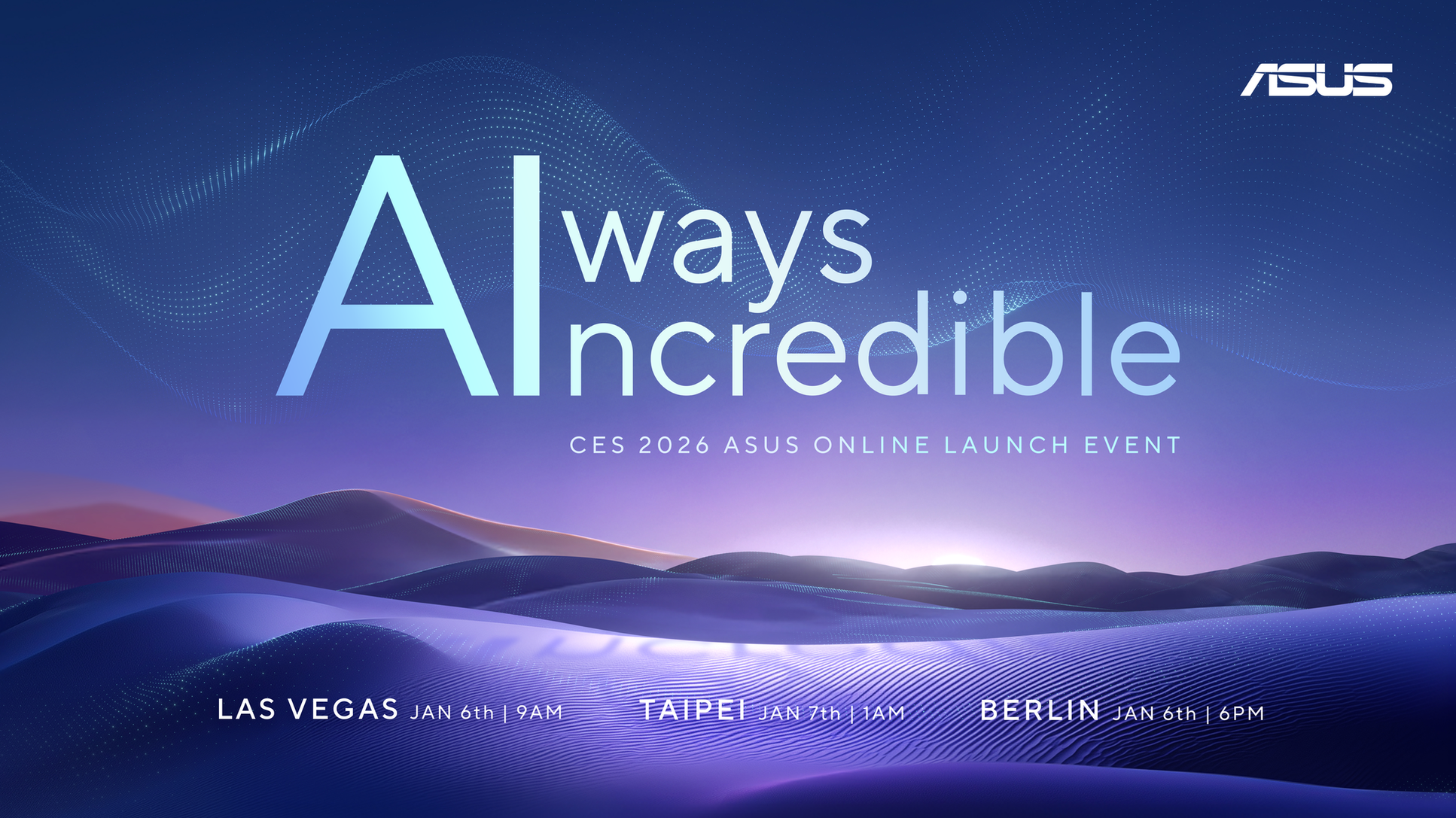 Asus kündigt Always Incredible Event zur CES 2026 an