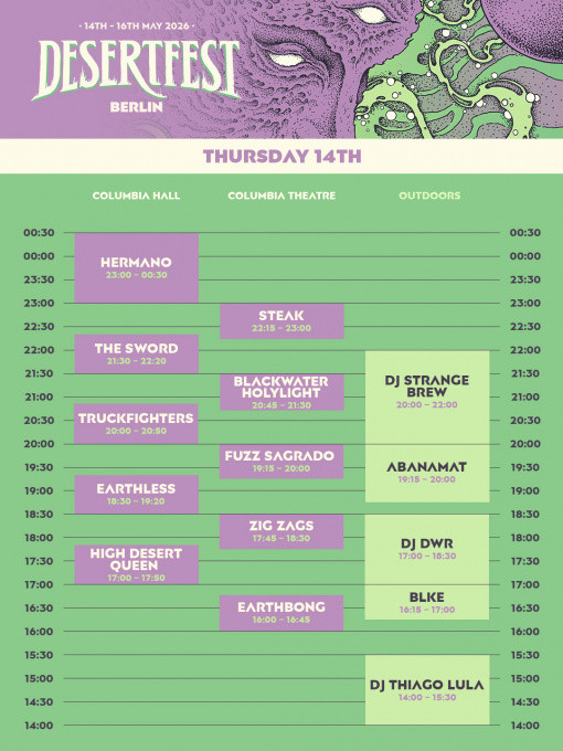 Desertfest Berlin: Finale Timetables und Line-up-Zuwachs