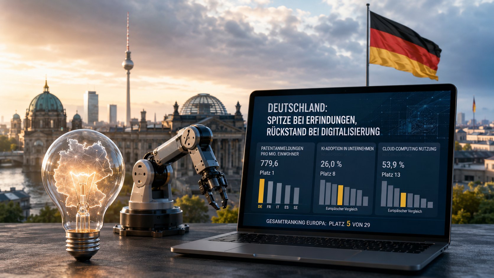 Leadfeeder-Studie 2026: Deutschland schwächelt bei Digitalisierung