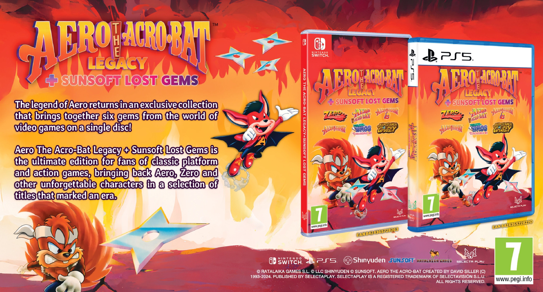 Aero the Acro-Bat Legacy: Retro-Sammlung für PS5 & Switch