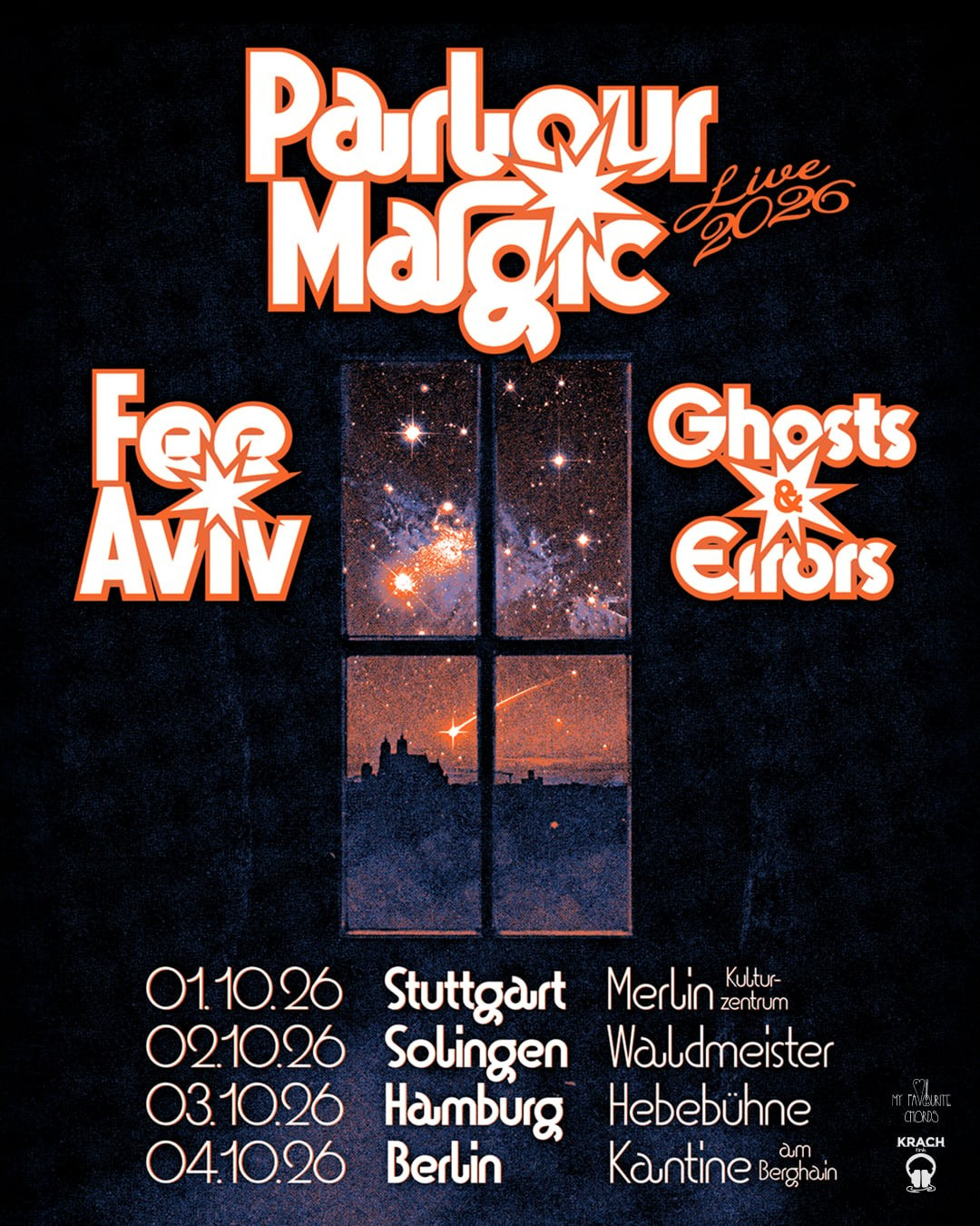 Ghosts and Errors, Parlour Magic und Fee Aviv gemeinsam auf Tour