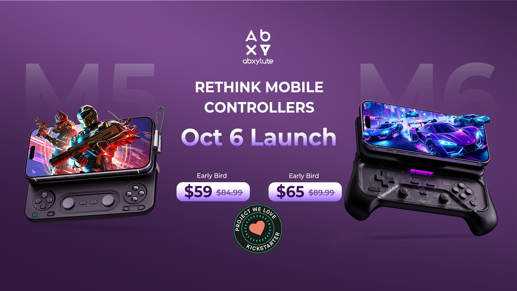 Abxylute M5 und M6: Neue Mobile-Controller starten auf Kickstarter