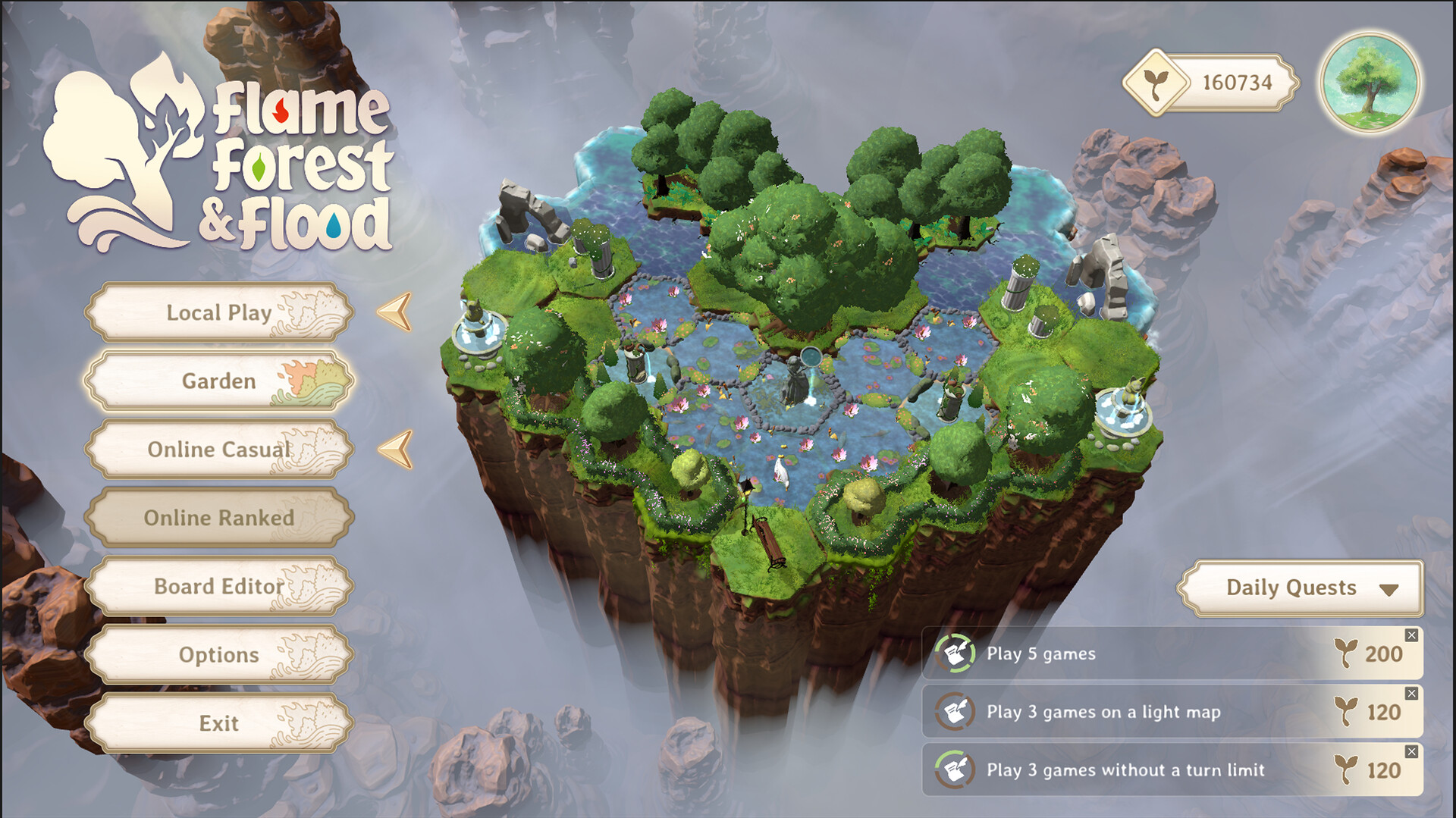 Flame, Forest & Flood: Cozy 3-Spieler-Strategie Screenshot