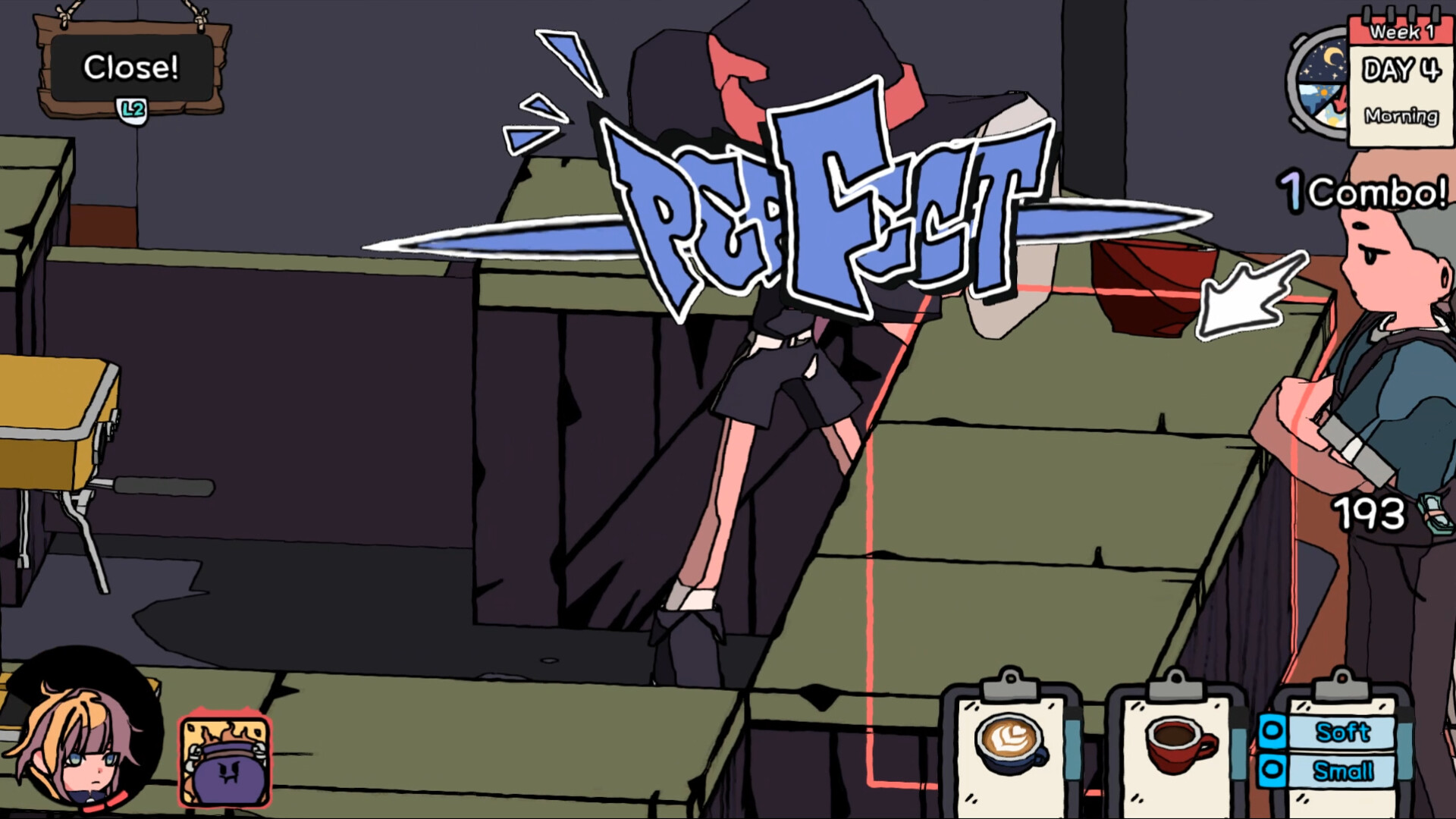 Hips N Noses: Café-Roguelike bekommt überarbeitetes Kampfsystem Screenshot