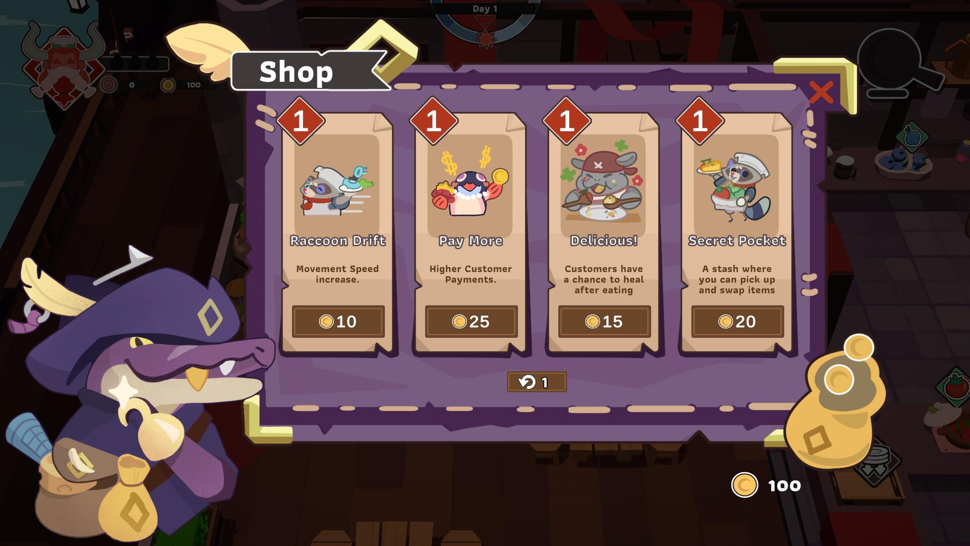 Sous Raccoon: Das niedliche Koch-Roguelite verlässt den Early Access Screenshot
